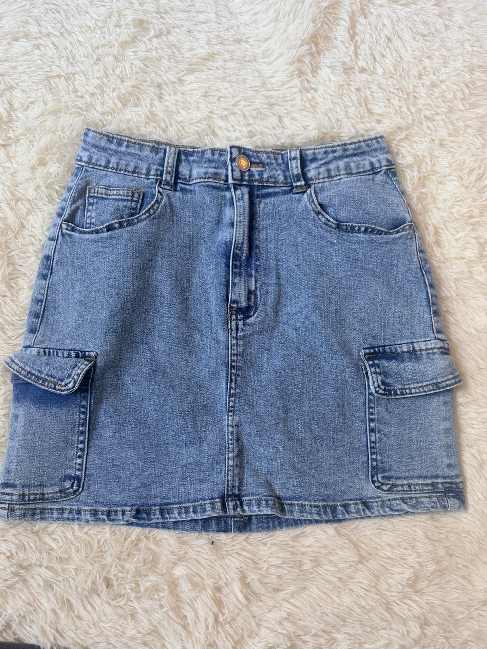 Amazon Denim Cargo Mini Skirt - Blue